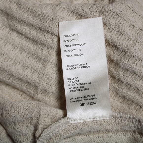 Free People Juicy Waffle Knit Thermal Top Cream Cowl Neck Oversized Fit Size XS - Picture 9 of 12